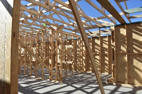 Day 3 & 4 roof frames are installed on both homes