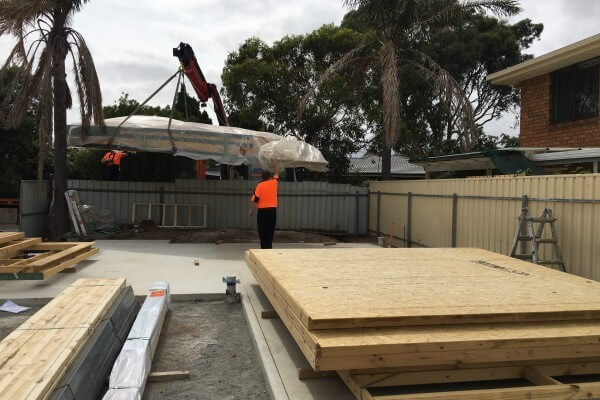 Day 1 - Delivery & install of lower wall frame 
